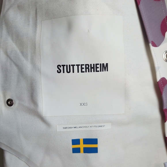 Stutterheim Mosebacke Red Camo Hoodie Raincoat - CHECK LAID FLAT MEASUREMENTS - Picture 13 of 14